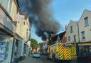 Firefighters from five stations spent more than three hours tackling a fire at a commercial property in Tisbury on the evening of Wednesday, June 14.