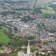 Salisbury Cathedral, by plane, 30th September 2023, no scaffolding, pilot Aaron Whiffin