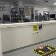 The check-in area of the newly reopened custody suites in Melksham.