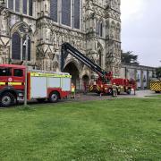 The emergency services at Salisbury Cathedral