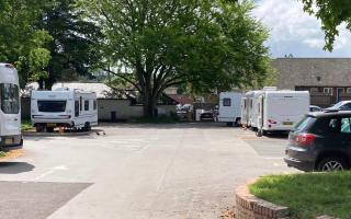 Travellers arrived in Amesbury's central car park on Wednesday, May 15.
