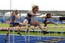 BORAS, SWEDEN - JULY 19: Lucy-Jane Matthews (R) of Great Britain & Northern Ireland competes during 100m Hurdles Women Round 1 on July 19, 2019 in Boras, Sweden. (Photo by Maja Hitij/Getty Images for European Athletics)