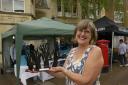 Silver jeweller Julie Harris  at the Trowbridge Weavers Market on the main street for first time since being involved in the market