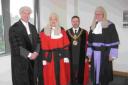 City clerk Reg Williams, Judge Keith Cutler, Salisbury mayor cllr Brian Dalton and Judge Andrew Barnett
