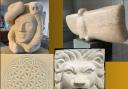 Works by artists at Gray's Stone Carving Studio. From top left to bottom right, the artists are Roger Braddick, Peter Hughs, Dean Harris and Henry Gray. (Photos by Gray's Stone Carving Studio)