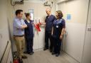 Chief Medical Officer Dr Peter Collins, Sister Gemma Ward, Consultant Dr James Lawrence and Matron Aphrodite Mavromyti cutting the ribbon.