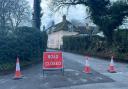 Road closure signs near the A360 on Tuesday afternoon