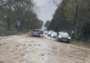 The A303 at Chicklade flooded at around 4pm.