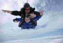 Lesley, 76, takes her first parachute leap