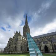 Celebrating 800 years of Spirit and Endeavour exhibition at Salisbury Cathedral: Stairway by Danny Lane  Photo by Ash Mills