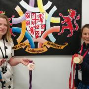 Head of Year 8 Sophie Norrish (left) with Paralympic athlete Liz Johnson