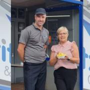 Director Helen Houghton and operations manager Nick McGovern outside Britz Fish and Chips.