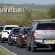 Traffic past Stonehenge