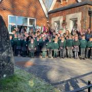 Students at West Tytherley Church of England School which was recently given a 