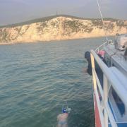 Ali Baylis during the swim across the English Channel on Sunday, June 11.