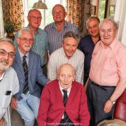 Tony Broughton celebrating his 101st birthday  with friends