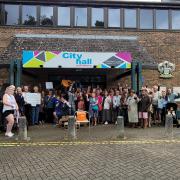 Dozens of people gathered at the entrance to Salisbury City Hall on Saturday, July 29 calling for the venue to be reopened.