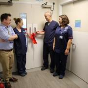 Chief Medical Officer Dr Peter Collins, Sister Gemma Ward, Consultant Dr James Lawrence and Matron Aphrodite Mavromyti cutting the ribbon.