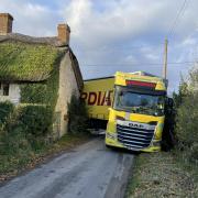 The lorry driver was stuck next to a B&B.