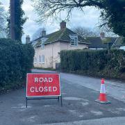 Road closure signs near the A360 on Tuesday afternoon
