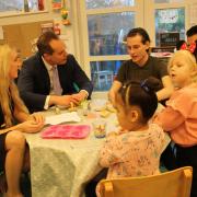 David Jonston, MP and minister for children and families and Alan Mak MP visited Tops Day Nurseries at Salisbury District Hospital on Thursday, February 8.