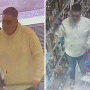 Wiltshire Police wants to speak to this man in connection with the theft.