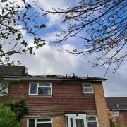 A house in Cherry Tree Way, Amesbury, was struck by lightning.