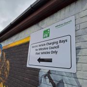 The sign pointed drivers to 'Wiltshire Council fleet only' electric car parking bays.