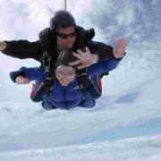 Lesley, 76, takes her first parachute leap