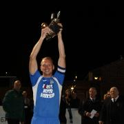 Danny Finnigan raises The Hospital Cup in 2015