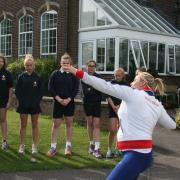 British athlete Sophie Merritt visits former school to give an athletics masterclass