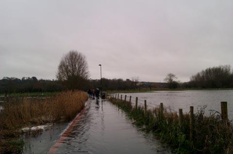 The flooded Town Path between Salisbury and Harnham. Taken by Joanne Smith.