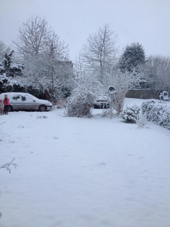 A snowy scene in Dinton from Becky Scott.