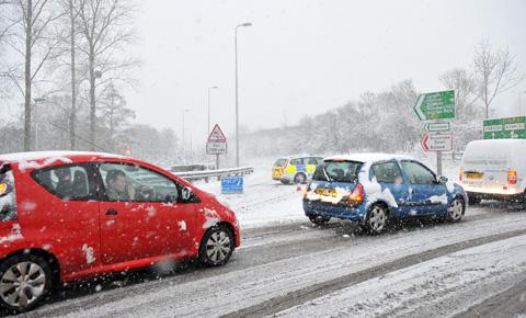 The snow is causing problems for drivers. Simon Longworth sent us this picture of the A303.