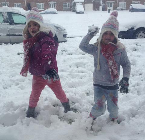 Paul Glover sent us this great picture of a snowball attack.