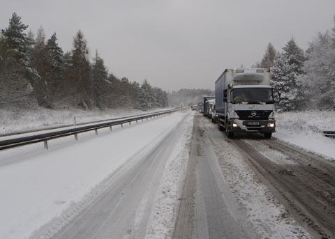 Bruno Clements sent this picture of vehicles struggling through the snow on the A36 near Pepperbox Hill.