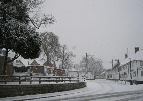 A snowy scene in Amesbury. Picture taken by Angela Bayliss.