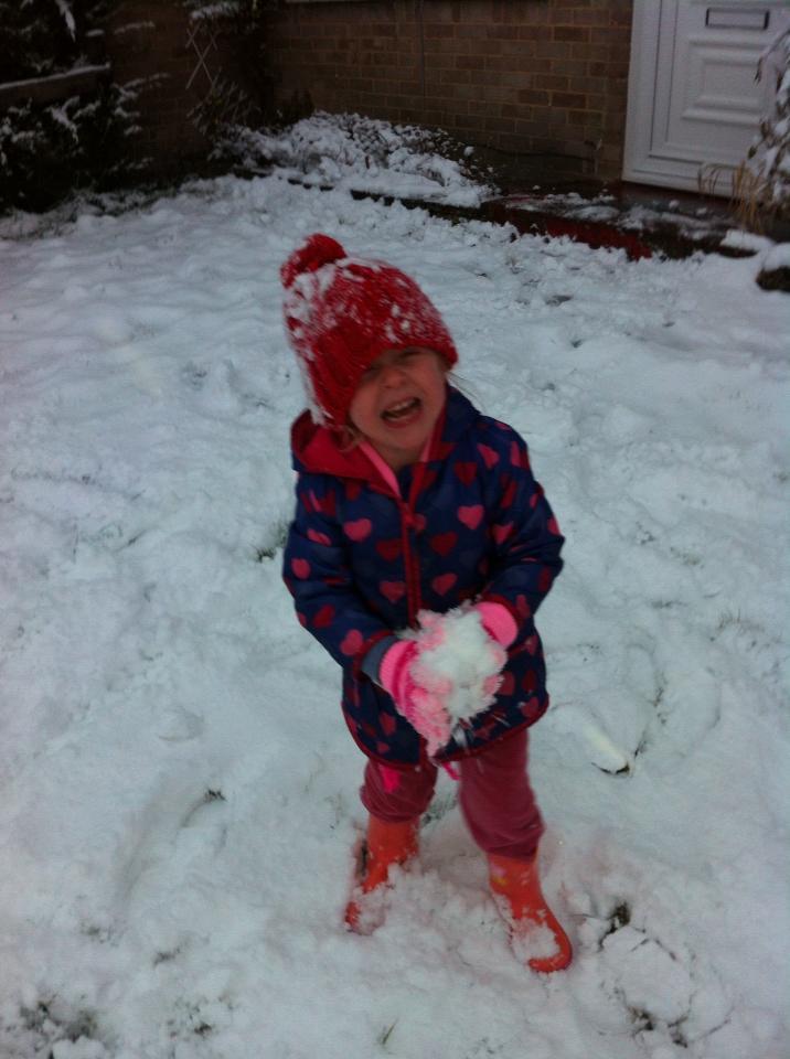 Gemma Walker's daughter Amelia loved the snow.