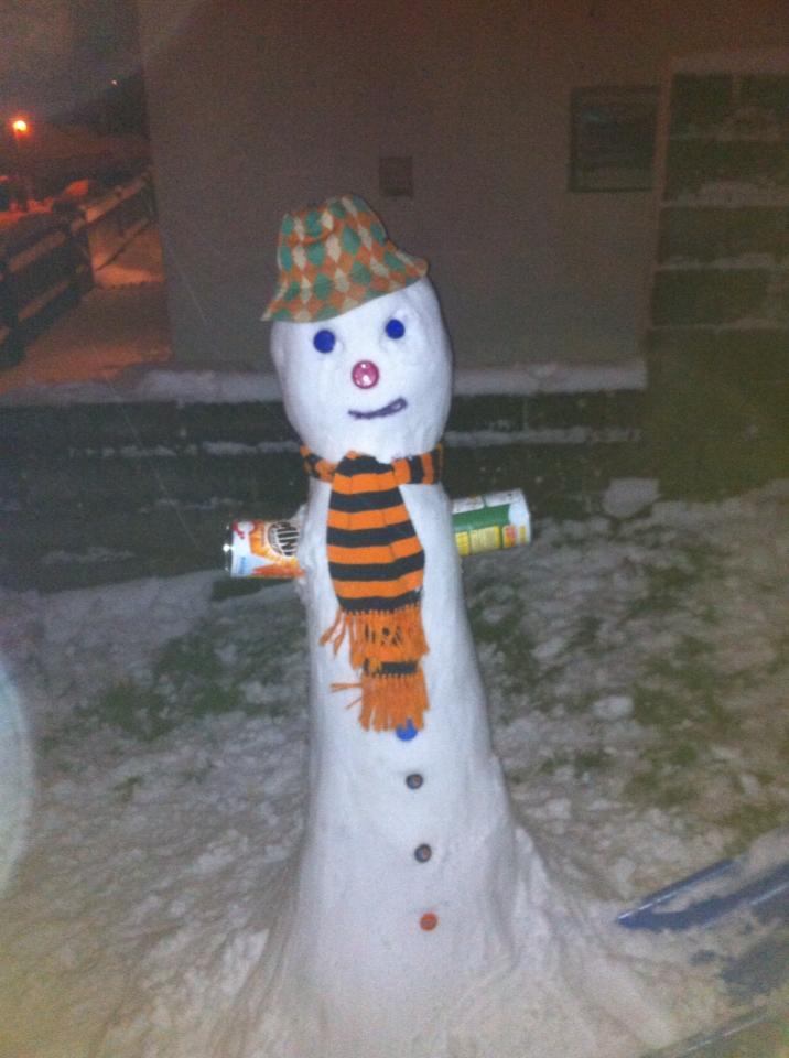 Dan Jones and Haydn sent us this picture of their funky snowman.