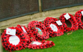 Wreaths at Salisbury War Memorial