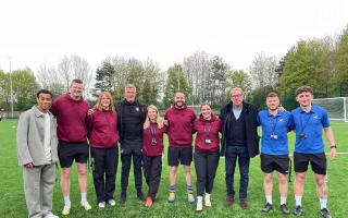 Football stars opened the 3G pitch at Burgate.