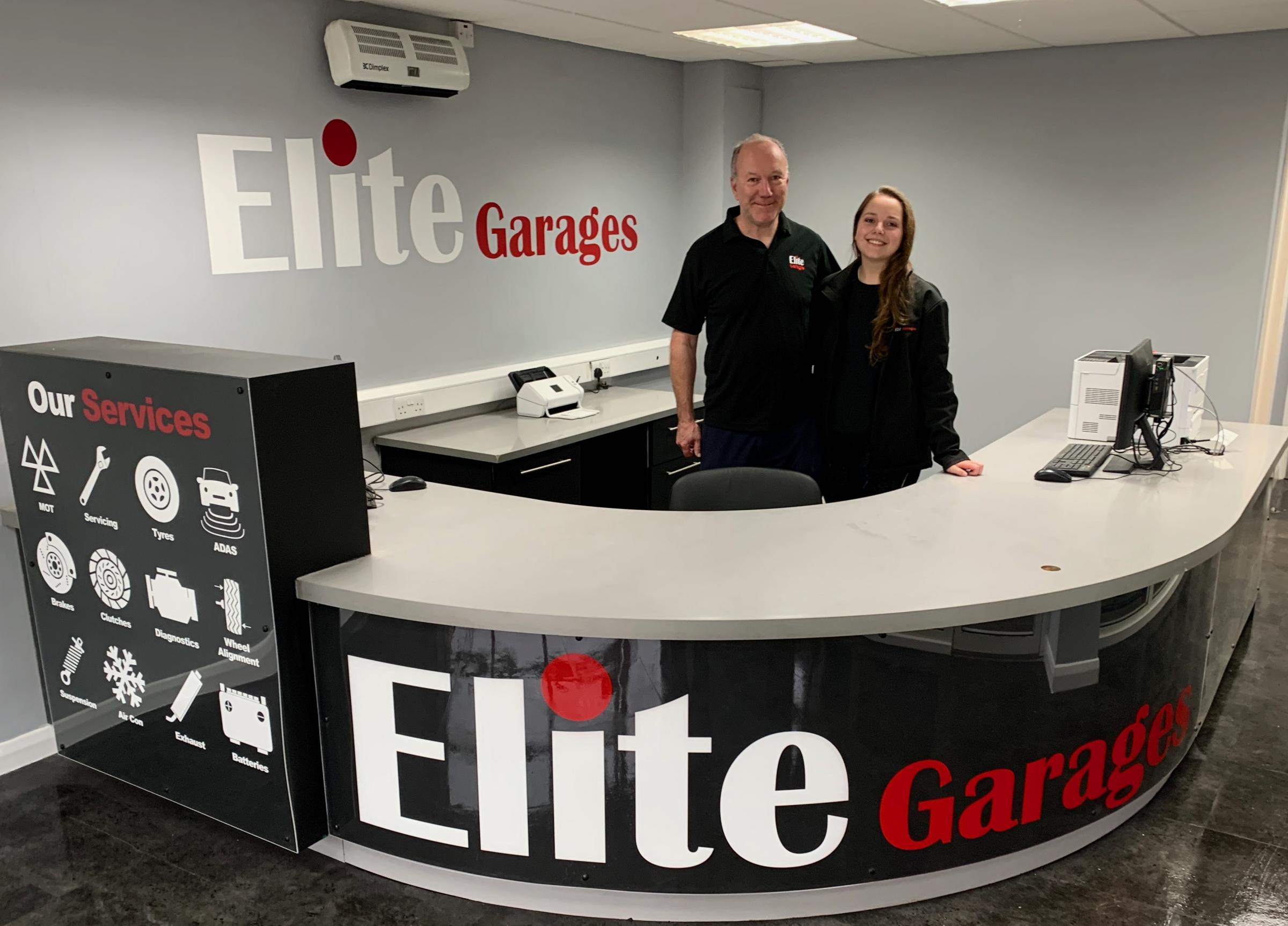 Richard and Kelsie Whittemore at Elite Garages, Maidstone