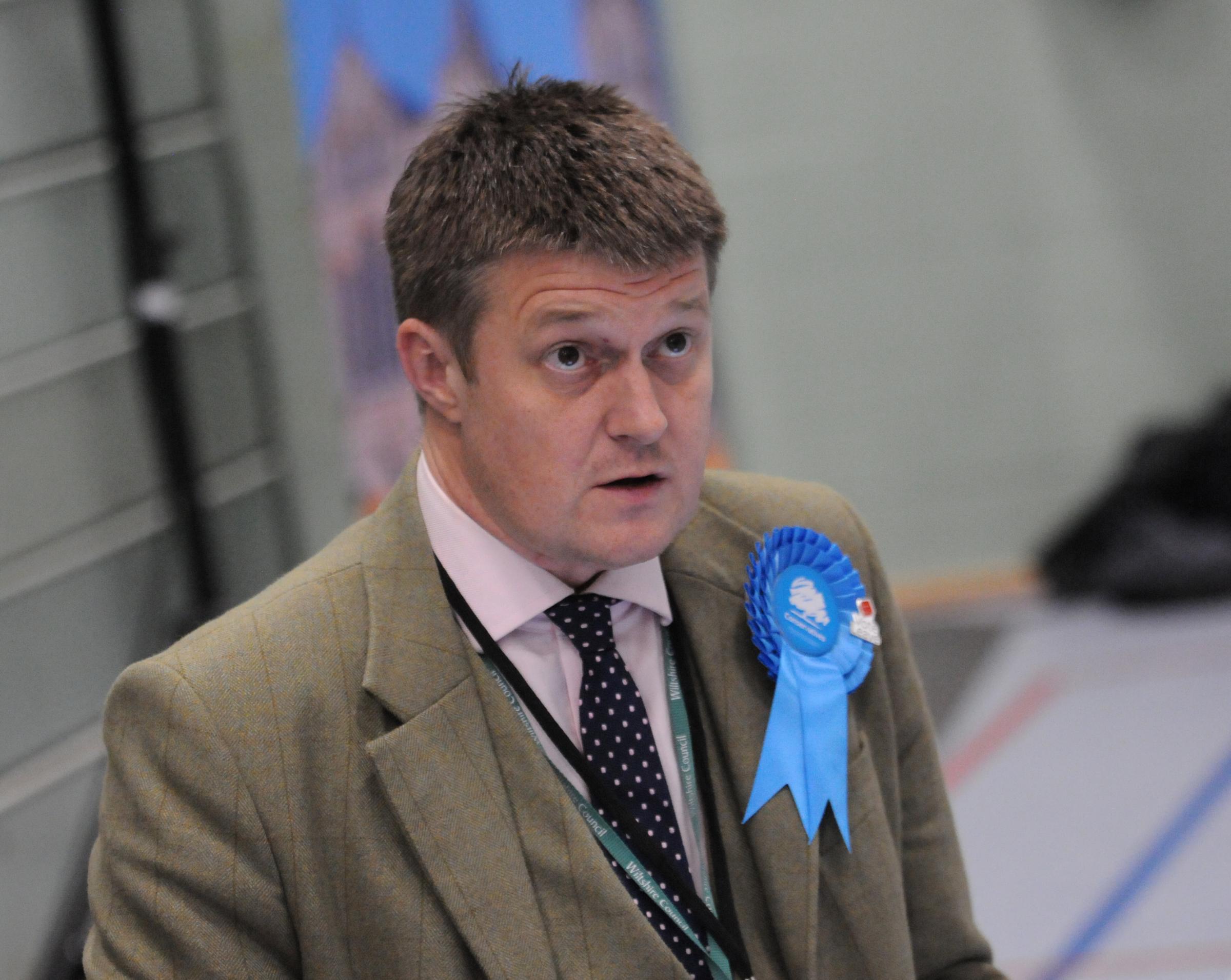 Cllr Richard Clewer..Election count for Salisbury Constituency and Devizes Constituency, held at Five Rivers Leisure Centre in Salisbury..General Election 2019 DC9356P87 Picture by Tom Gregory...