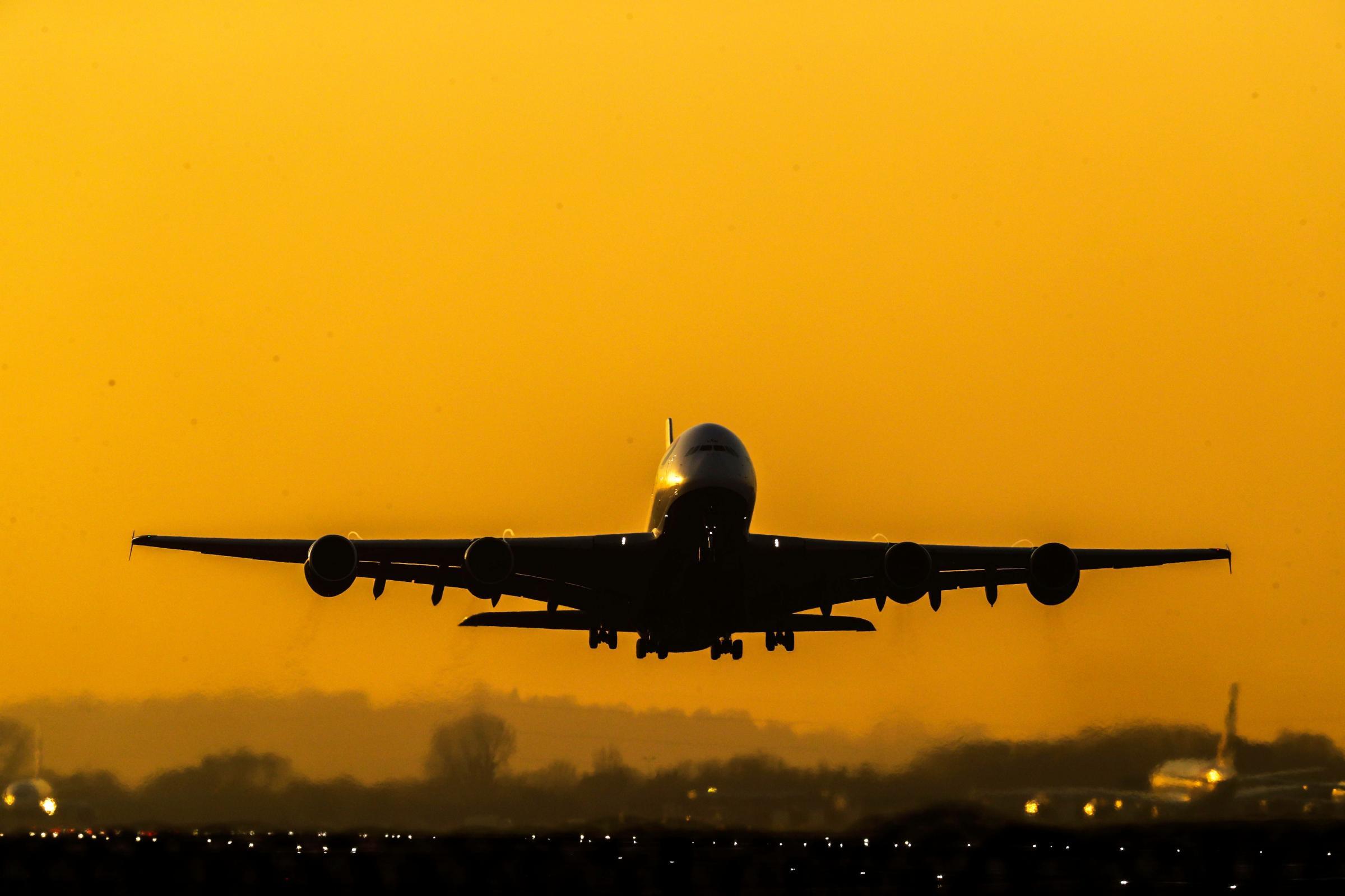 Stock image of an aeroplane taking off