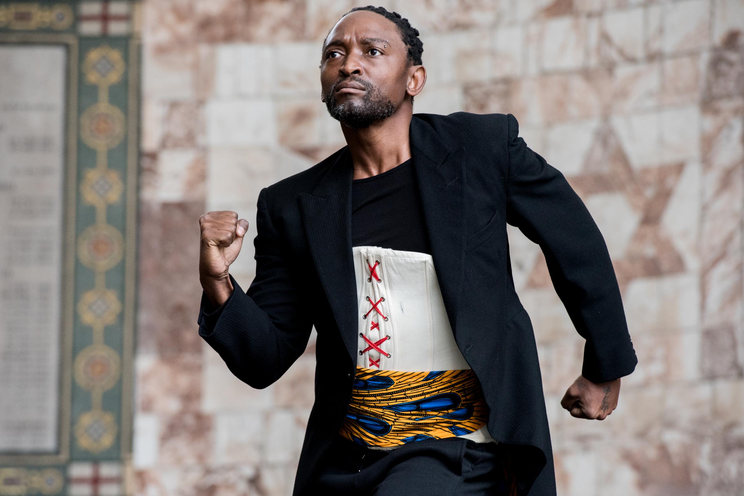 Wiltshire Creative Cty Encounters:Black Victorians by Jeanefer Jean-Charles, performed 30th August 2020 at St George’s Garrison Church. Dancer Bafana Solomon Matea Phot credit: festival.org Greenwell