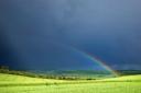 First place: Rainbow into darkness over Pitton - By Gina Hawkshaw