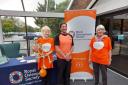 A stand promoting the new risk checker at David Lloyd Gym in Salisbury. Jan is pictured with deputy manager Ian Bishop and Elizabeth Andrews, the chair of a support group in Salisbury
