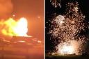 Images of the fireworks incident at Ringwood Raceway which were played in court