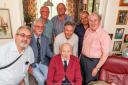 Tony Broughton celebrating his 101st birthday  with friends