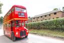 A classic London bus on the Imber route on Saturday, August 19.